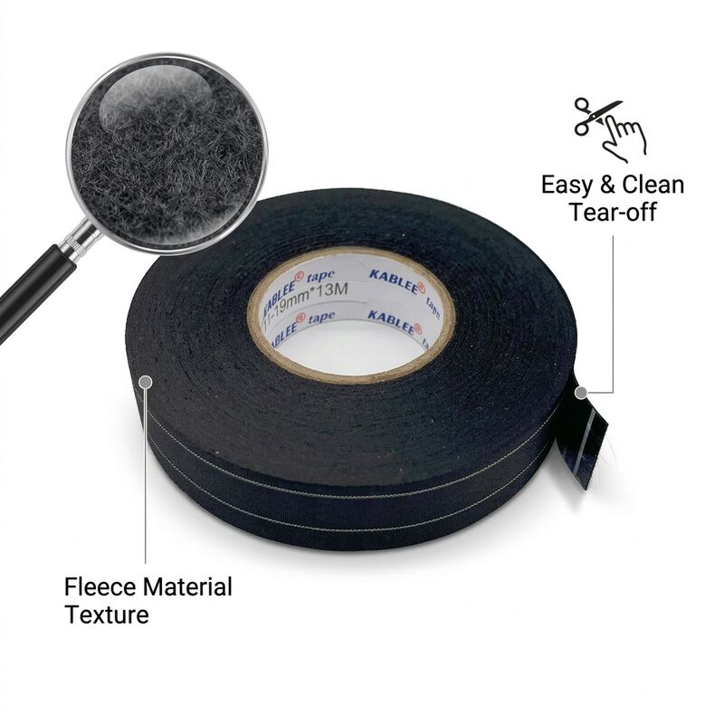 25mm x 25m Soft Fleece Wiring Harness Tape Noise Damping Strong Adhesion KBL-T02