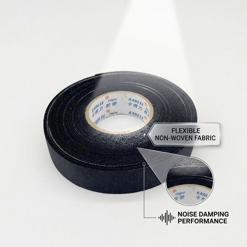 25mm x 25m Soft Fleece Wiring Harness Tape Noise Damping Strong Adhesion KBL-T02